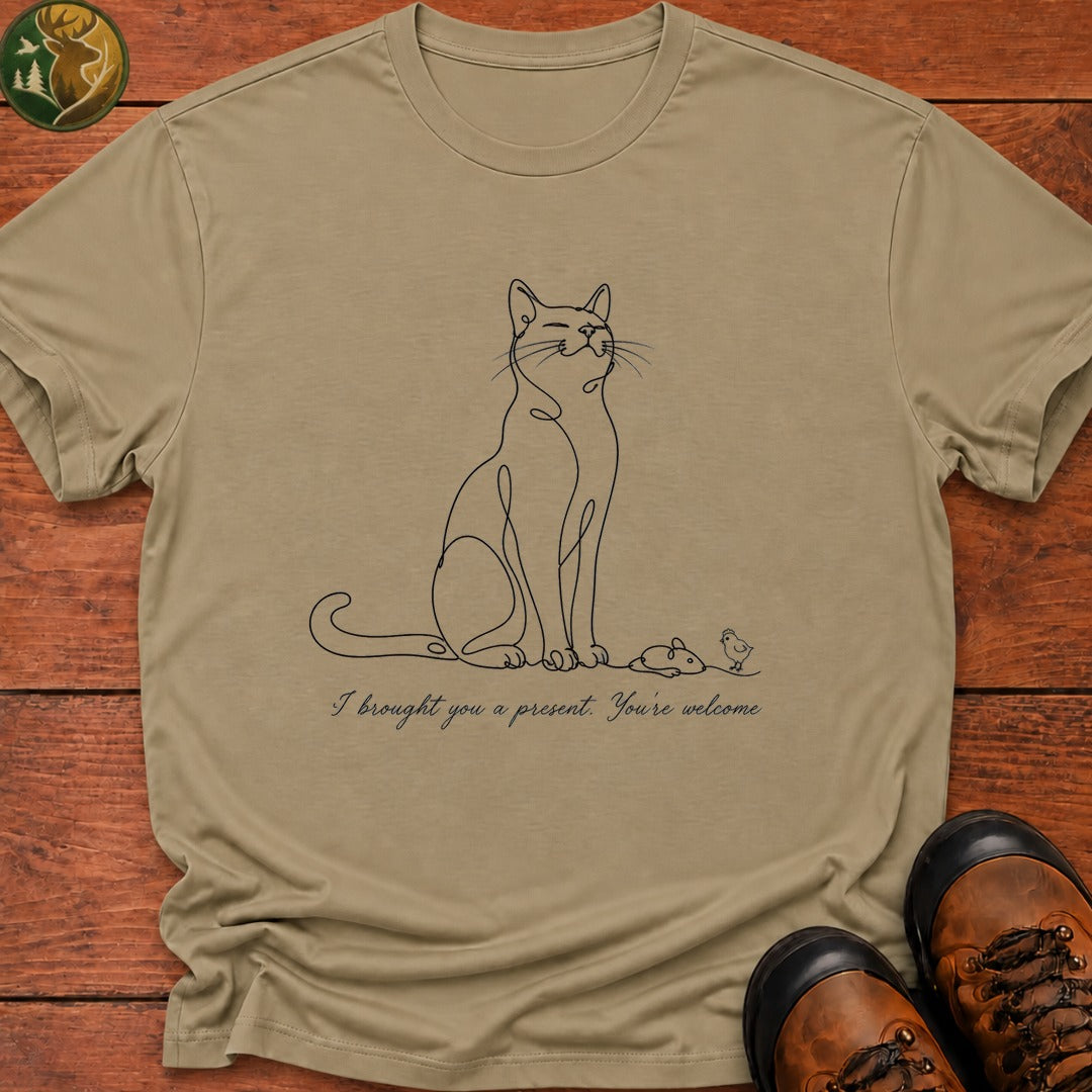 Brought You A Present T Shirt - Khaki