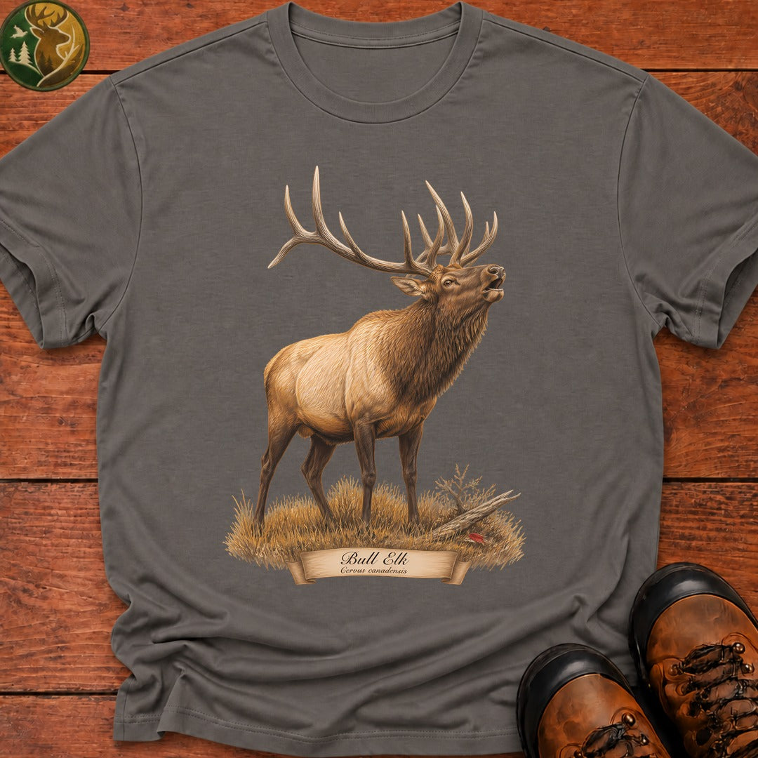 Bull Elk T Shirt - Grey
