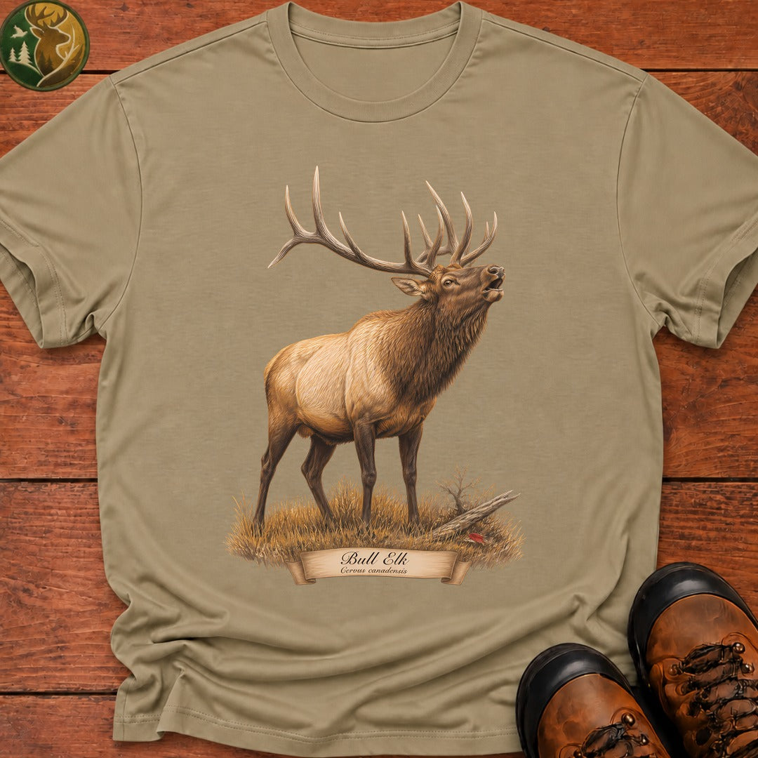 Bull Elk T Shirt - Khaki