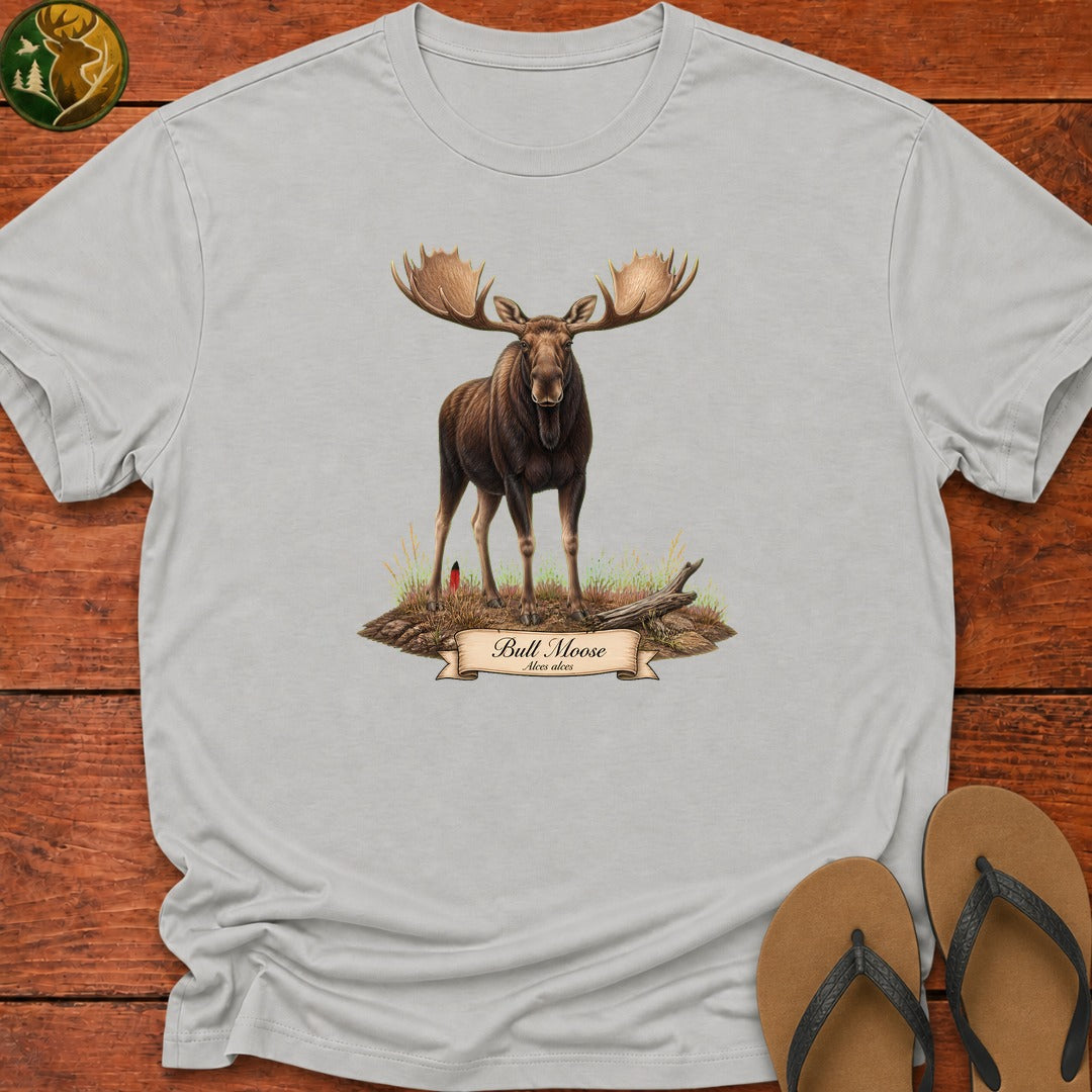 Bull Moose Portrait Kids T-Shirt - Ash