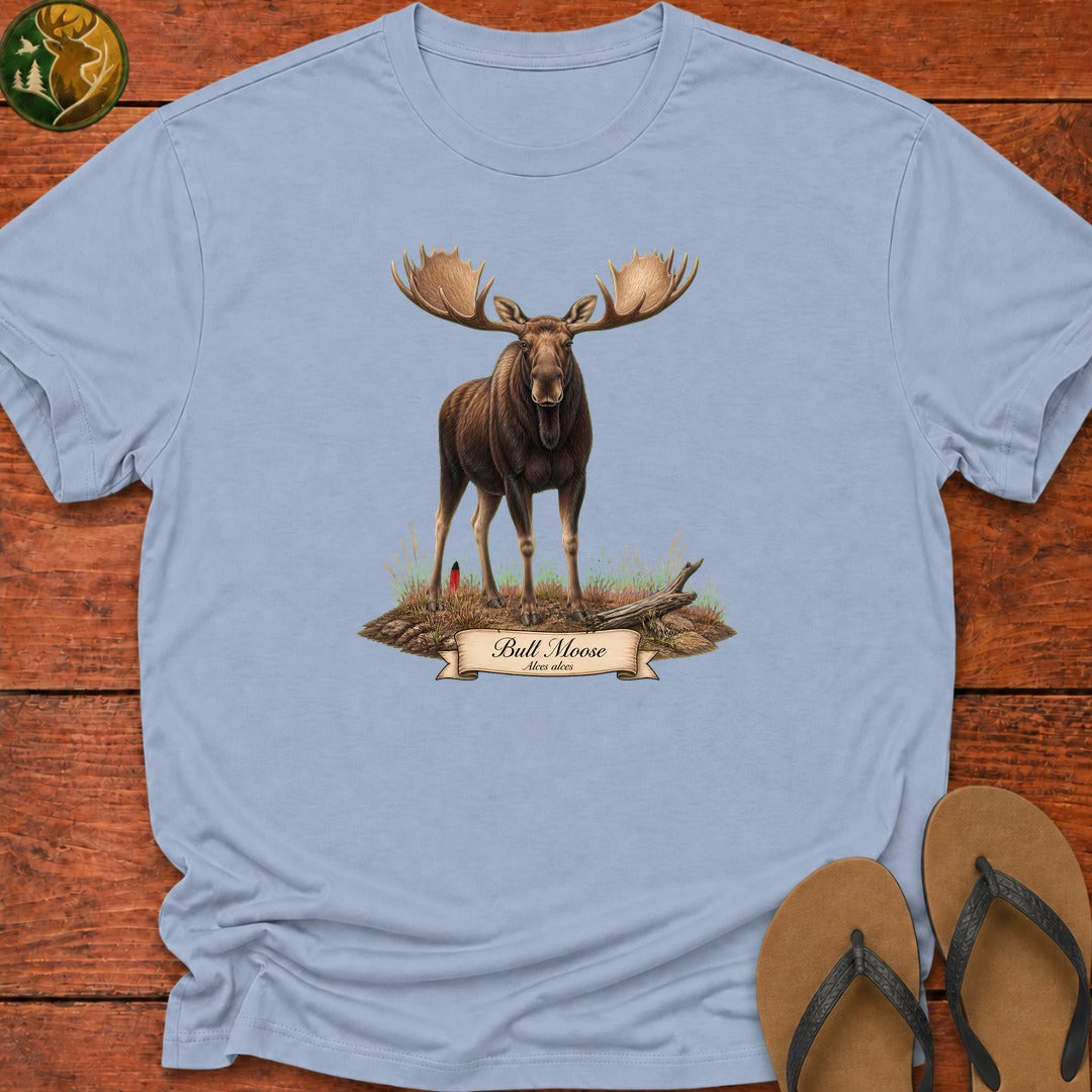 Bull Moose Portrait Kids T-Shirt - Light Blue