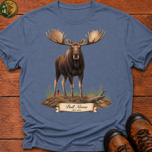 Bull Moose Portrait T-Shirt - Blue Jean