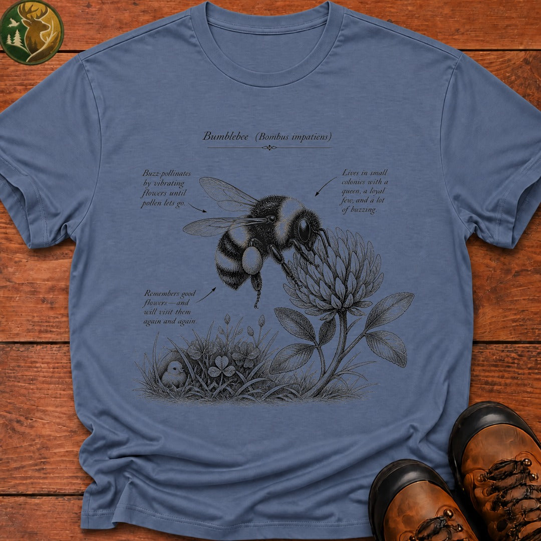 Bumble Bee Field Guide T Shirt - Blue Jean