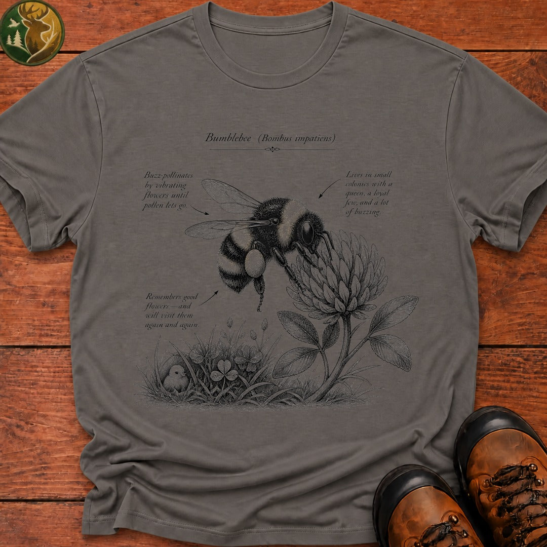 Bumble Bee Field Guide T Shirt - Grey