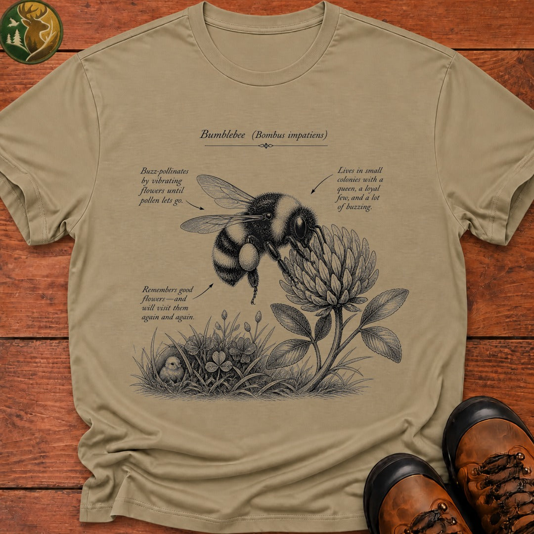 Bumble Bee Field Guide T Shirt - Khaki