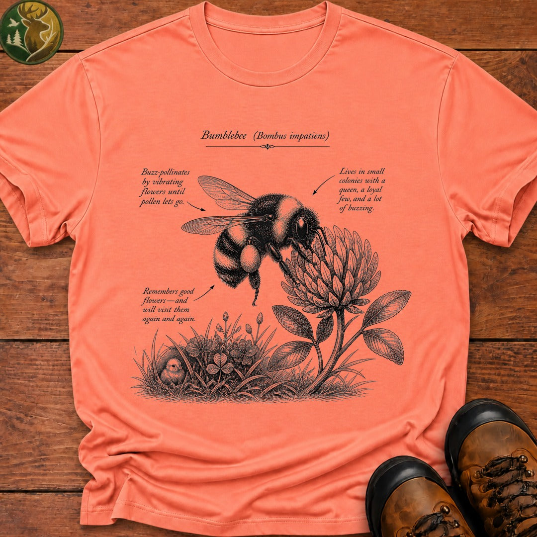 Bumble Bee Field Guide T Shirt - Melon