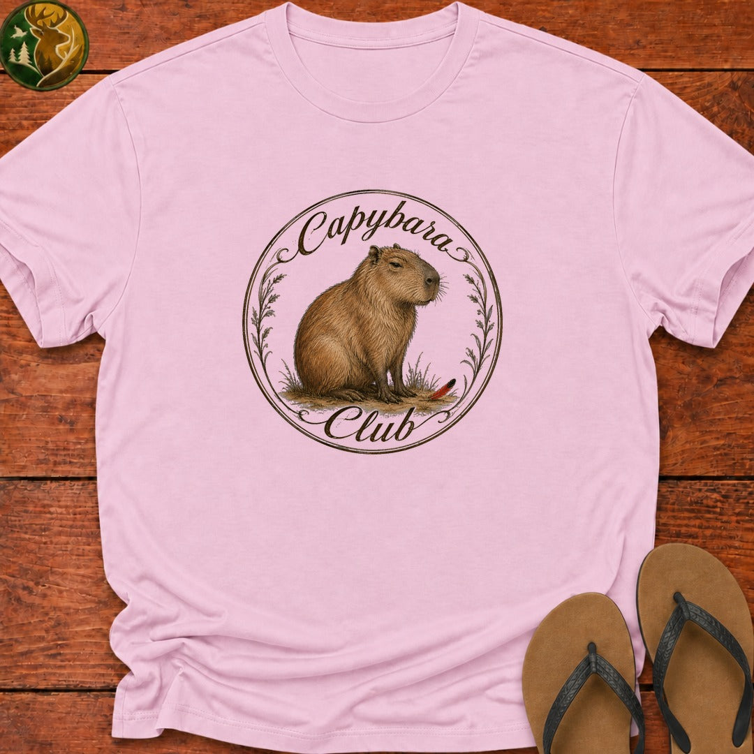 Capybara Club Kids T-Shirt - Light Pink