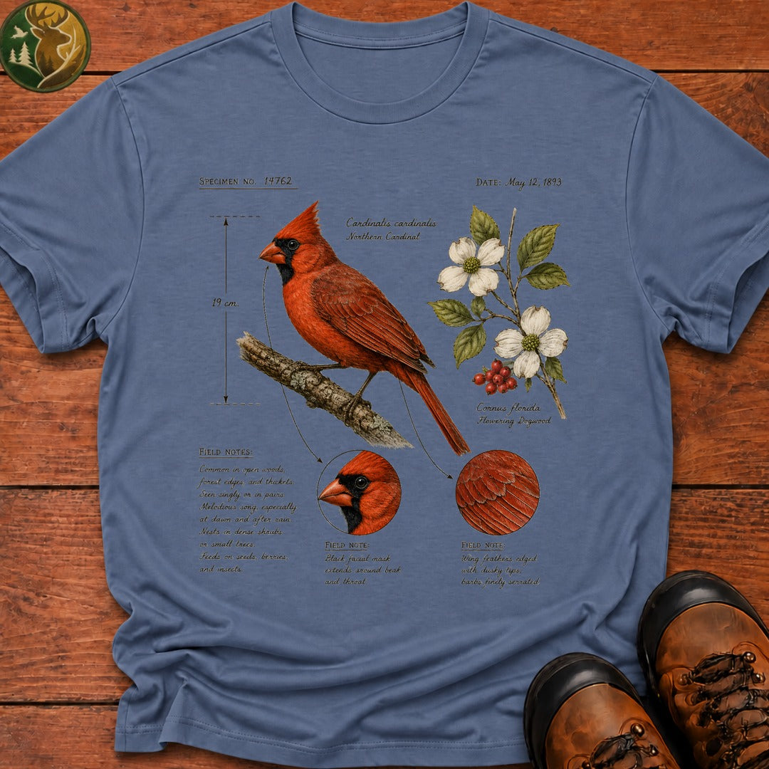 Cardinal Field Notes T Shirt - Blue Jean
