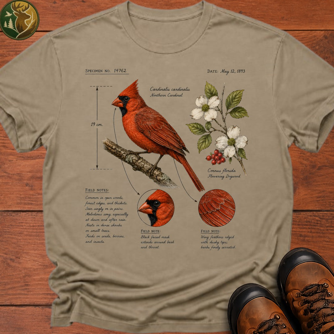 Cardinal Field Notes T Shirt - Khaki