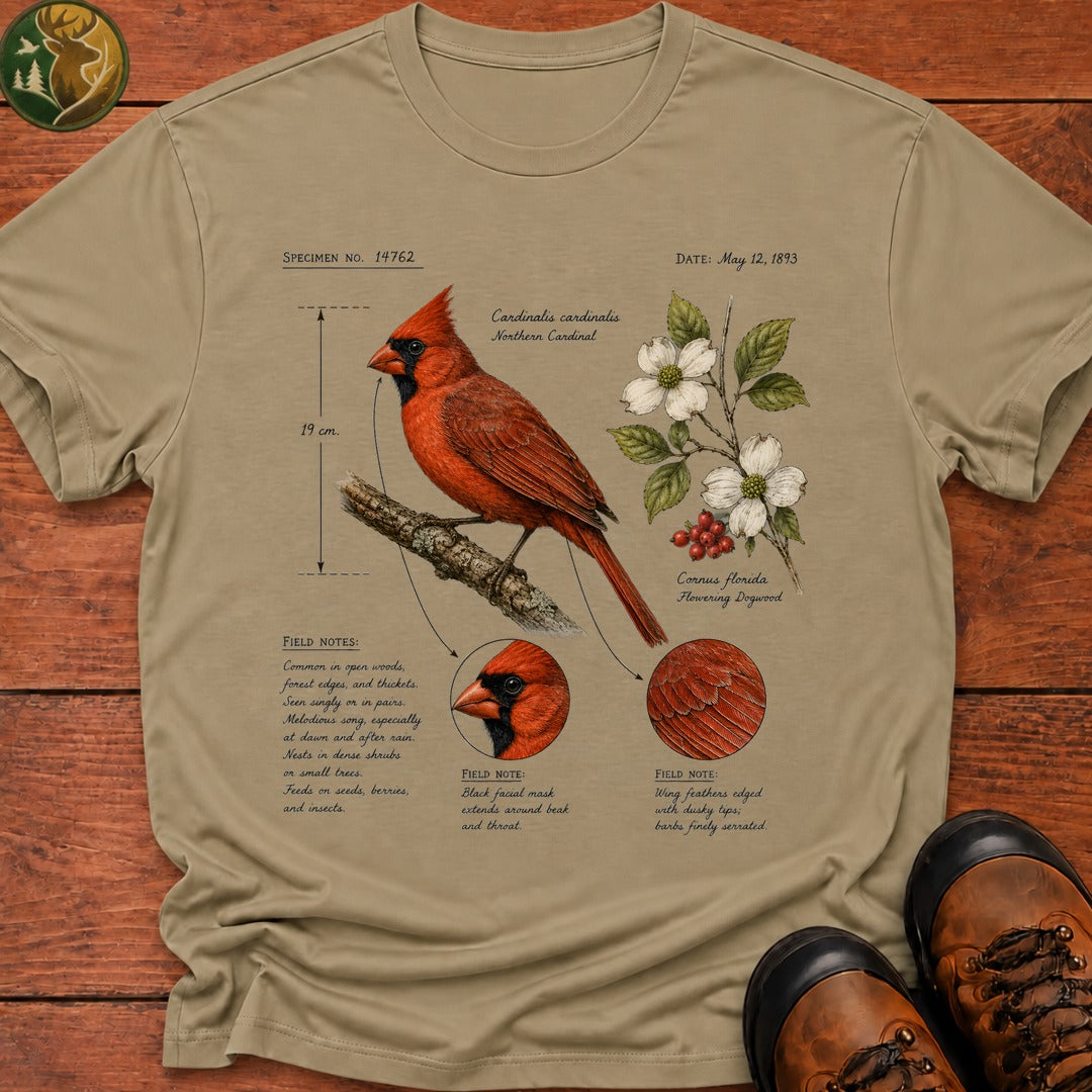 Cardinal Field Notes T Shirt - Khaki