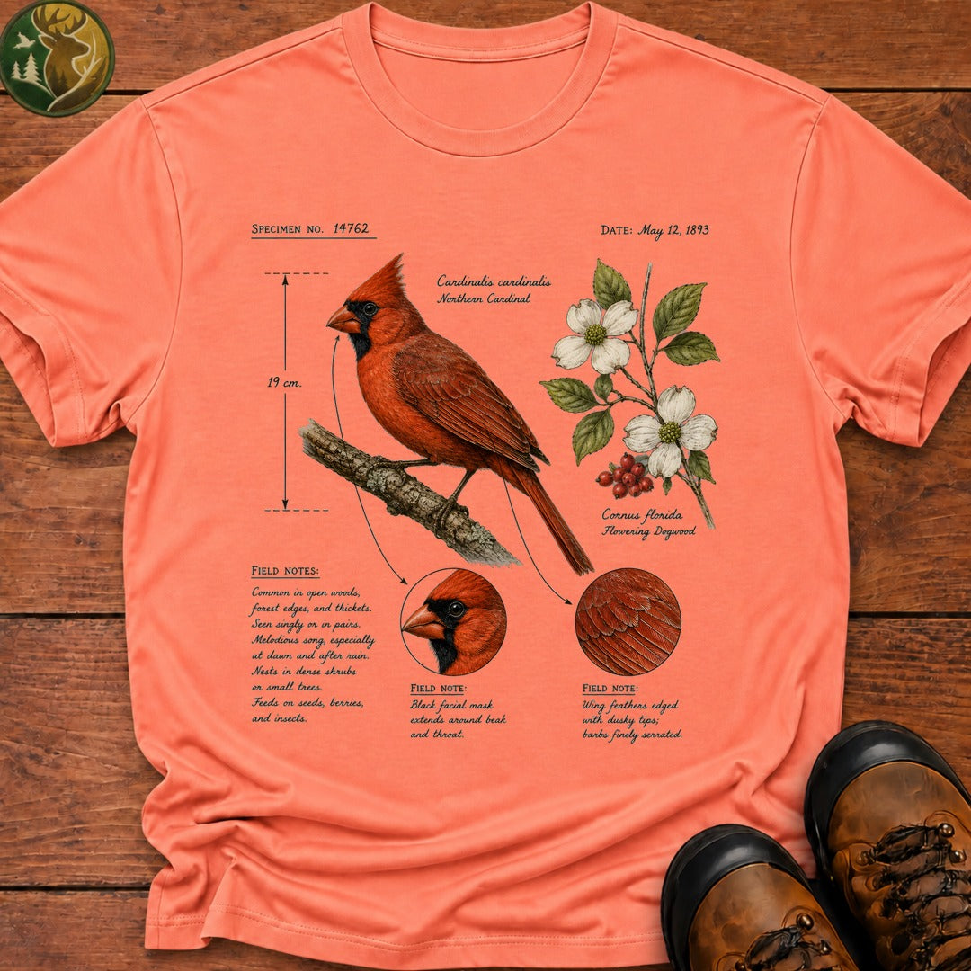 Cardinal Field Notes T Shirt - Melon