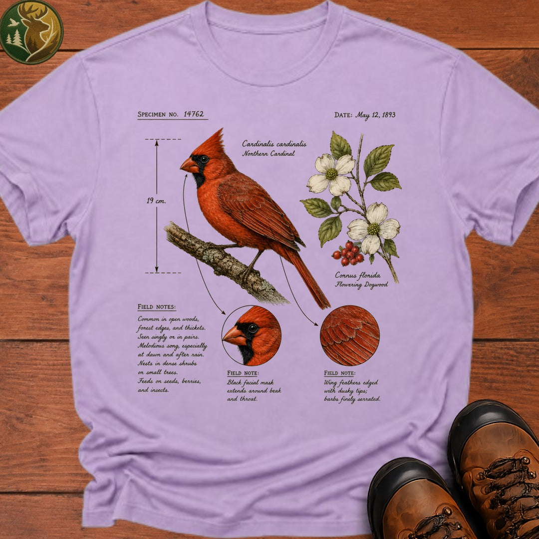 Cardinal Field Notes T Shirt - Orchid