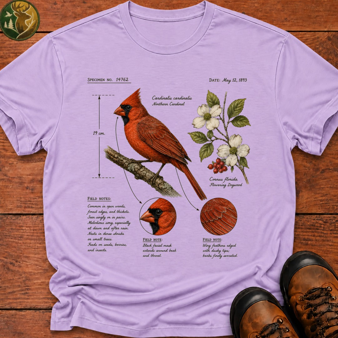 Cardinal Field Notes T Shirt - Orchid