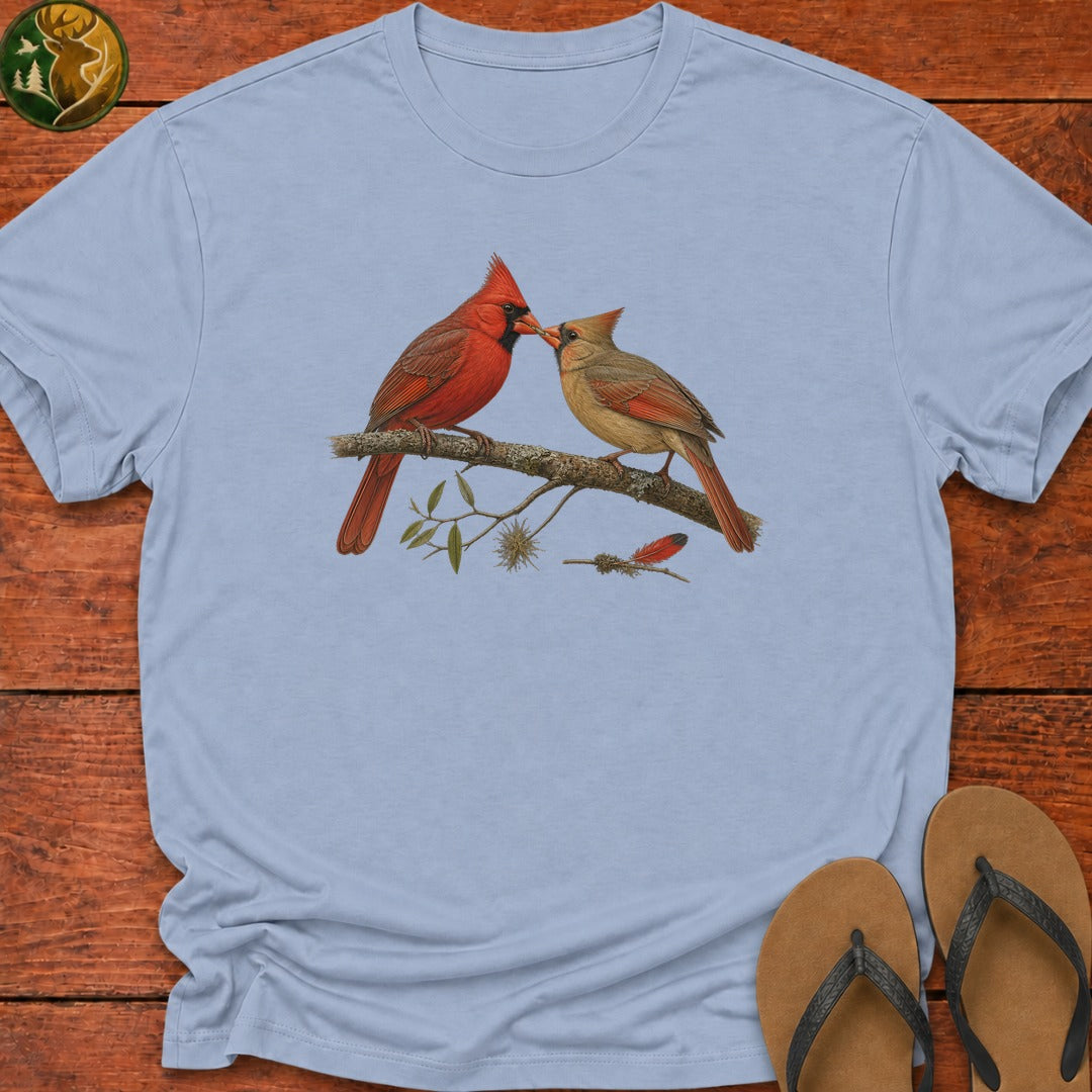 Cardinal Sharing A Grub Kids T-Shirt - Light Blue