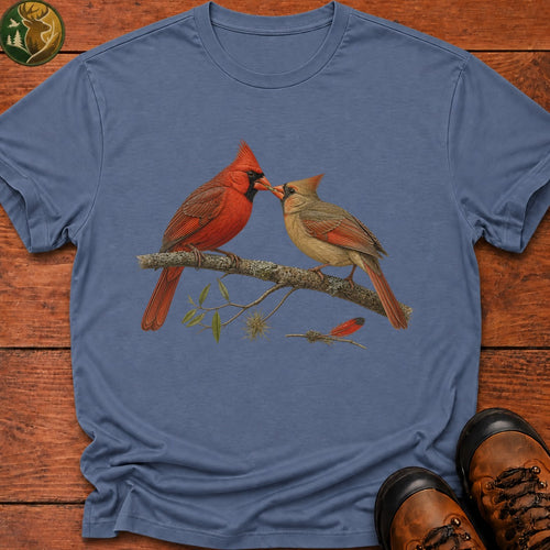 Cardinal Sharing A Grub T Shirt - Blue Jean