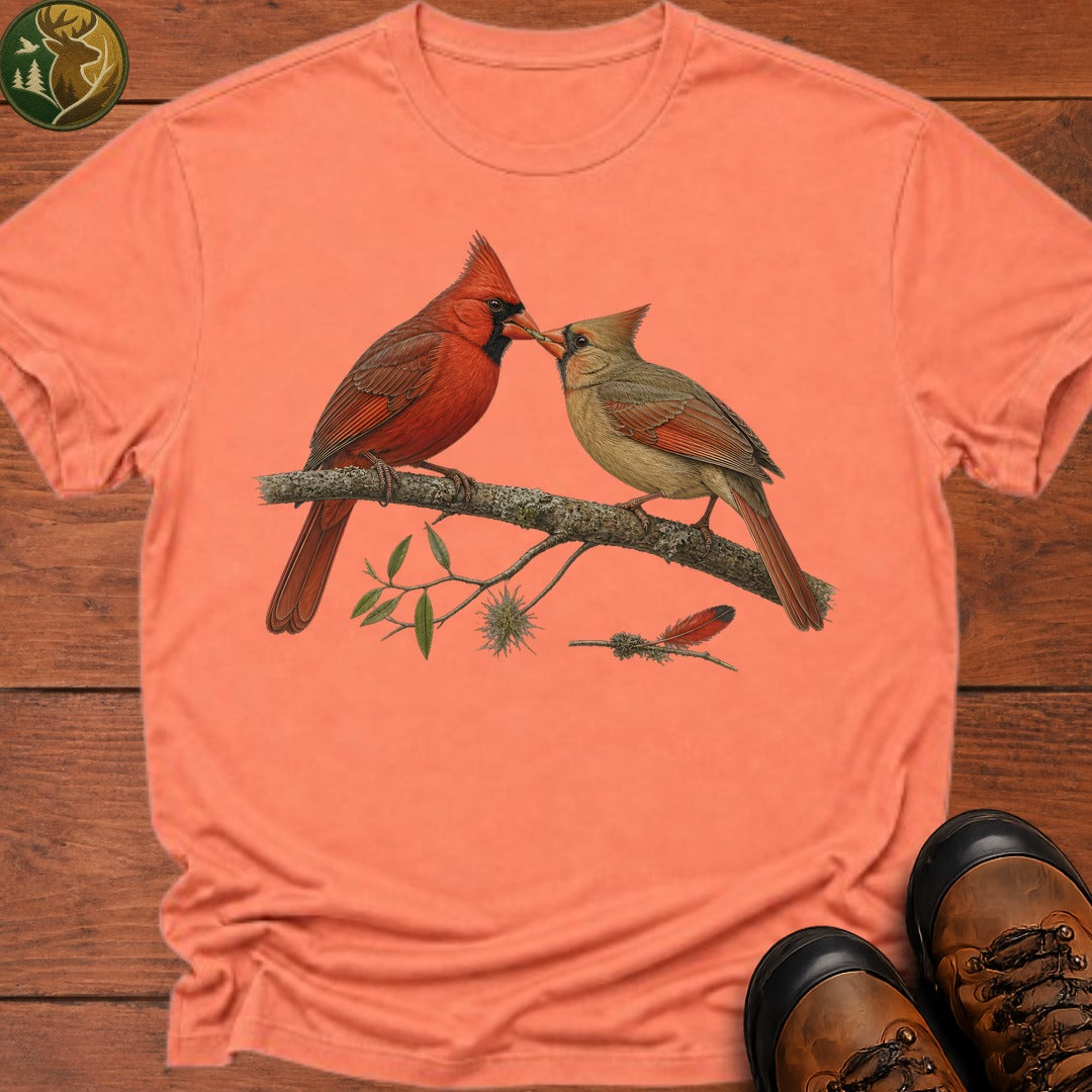 Cardinal Sharing A Grub T Shirt - Melon
