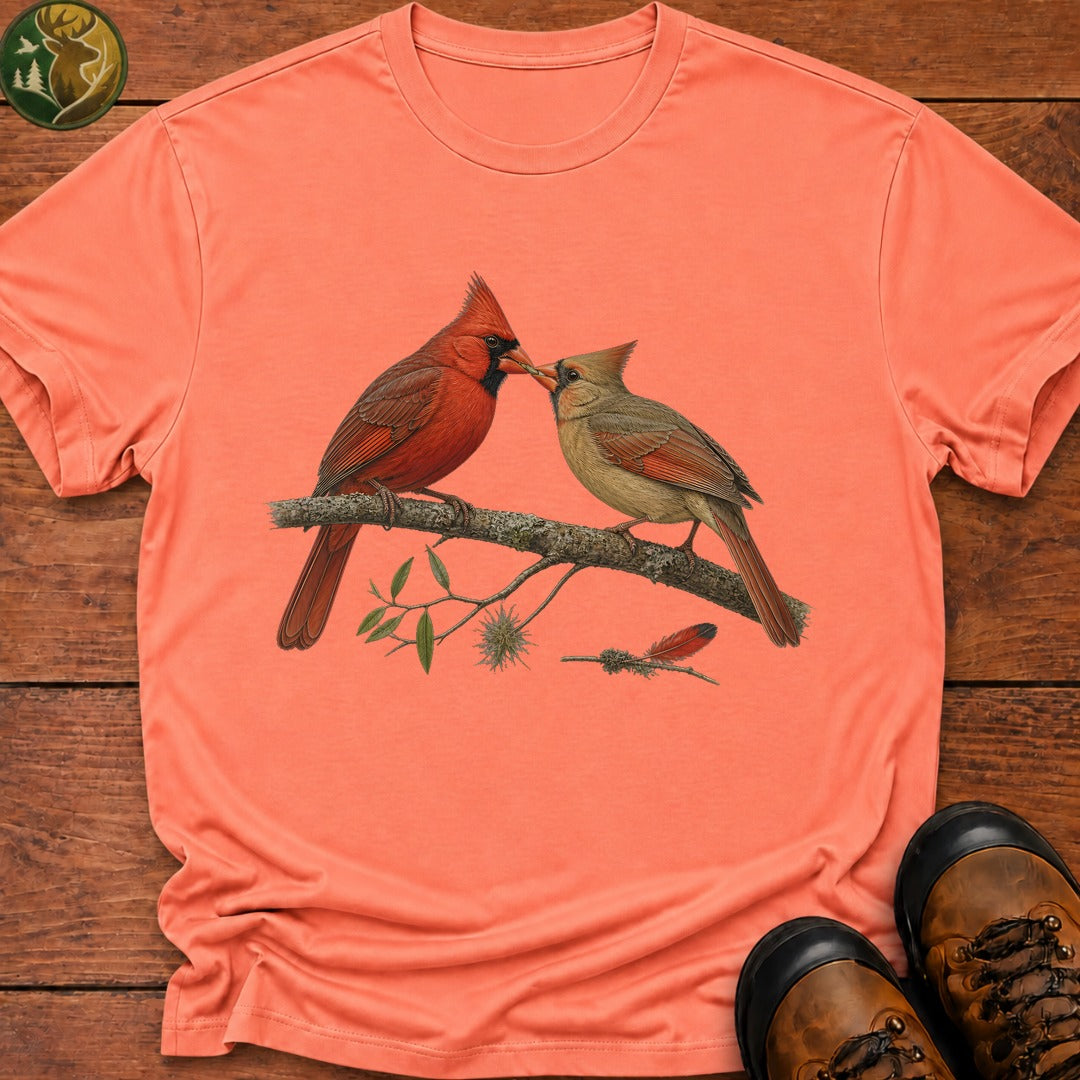 Cardinal Sharing A Grub T Shirt - Melon
