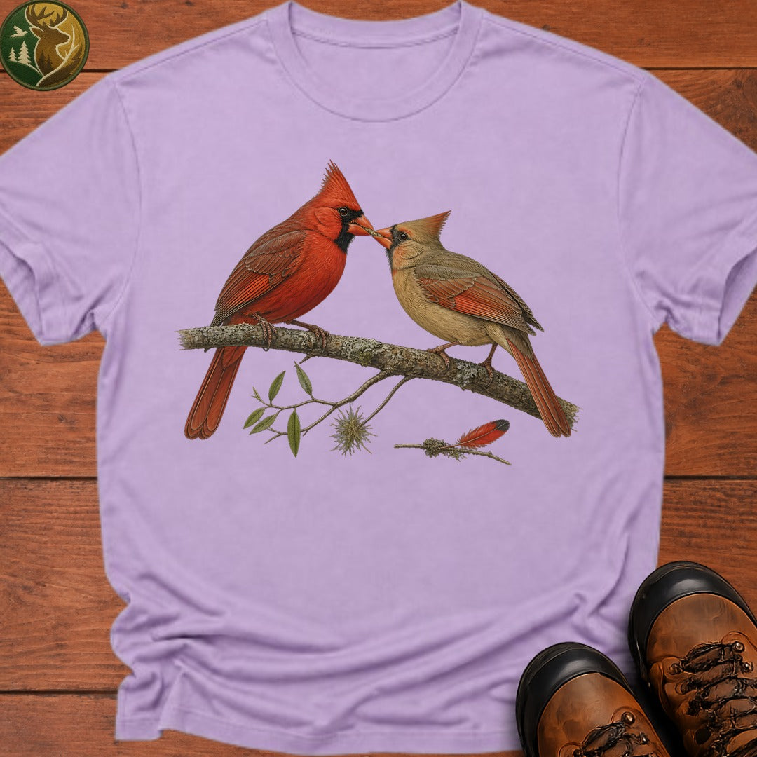 Cardinal Sharing A Grub T Shirt - Orchid
