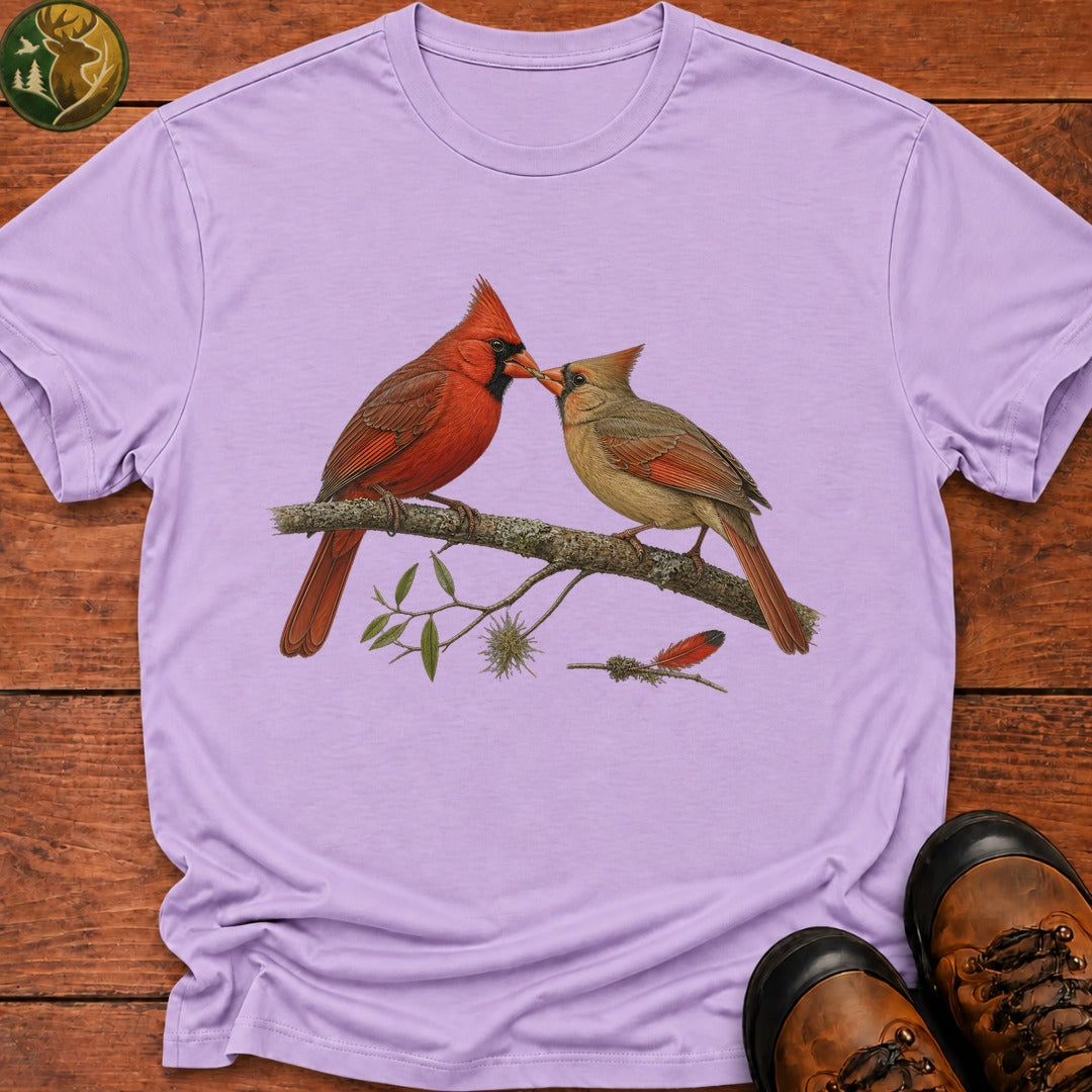 Cardinal Sharing A Grub T Shirt - Orchid