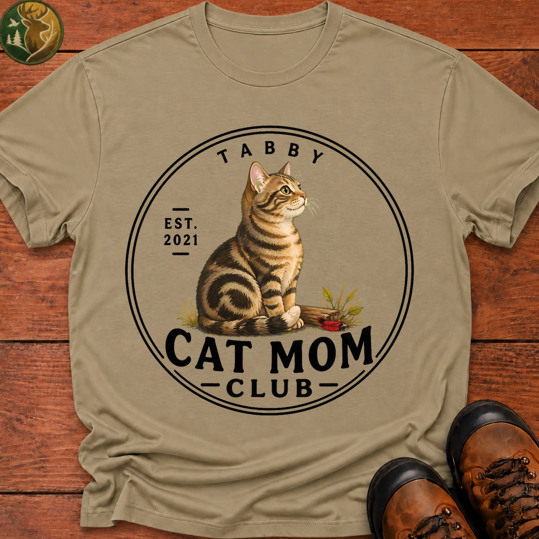 Cat Mom T-Shirt - Khaki