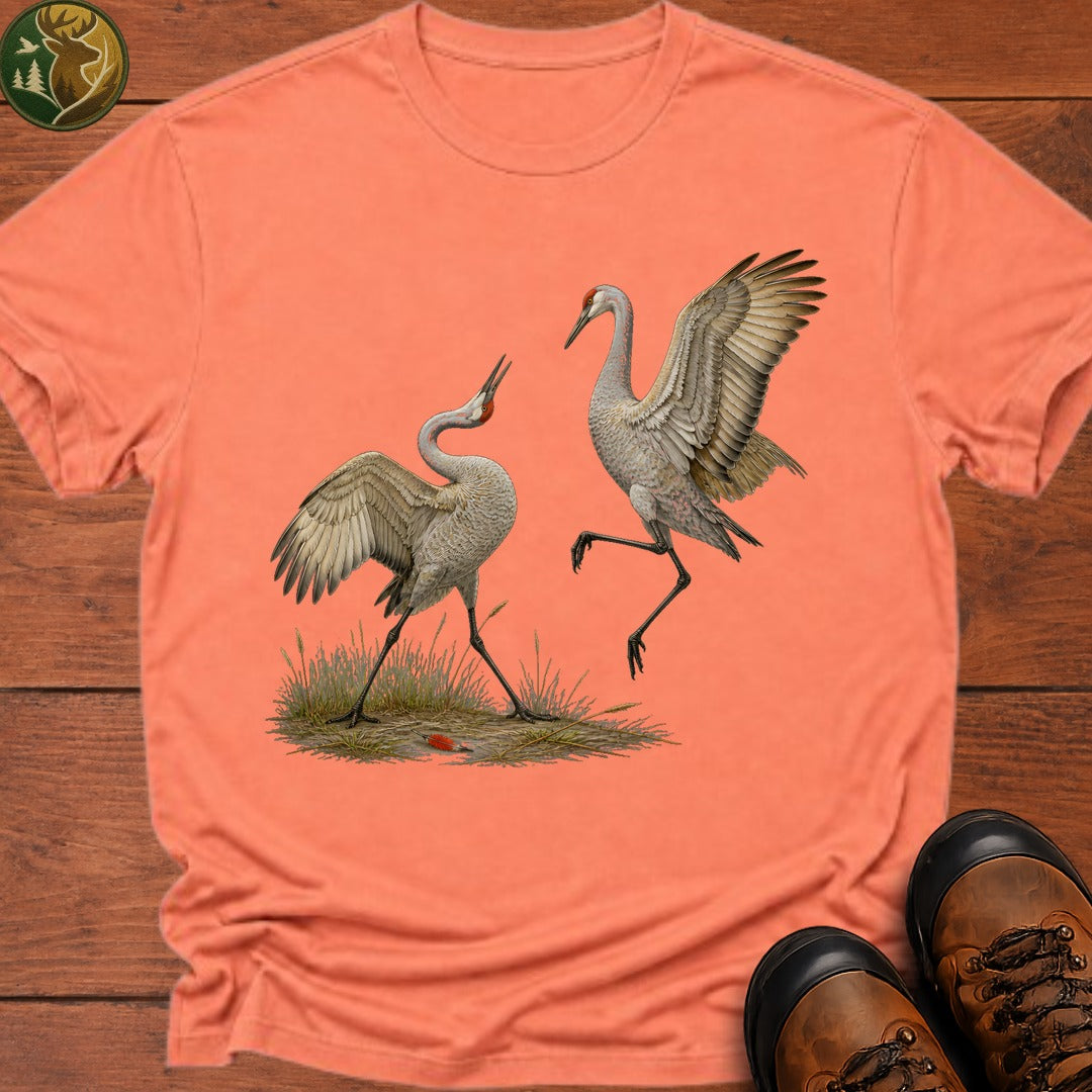 Crane Courtship Dance T Shirt - Melon