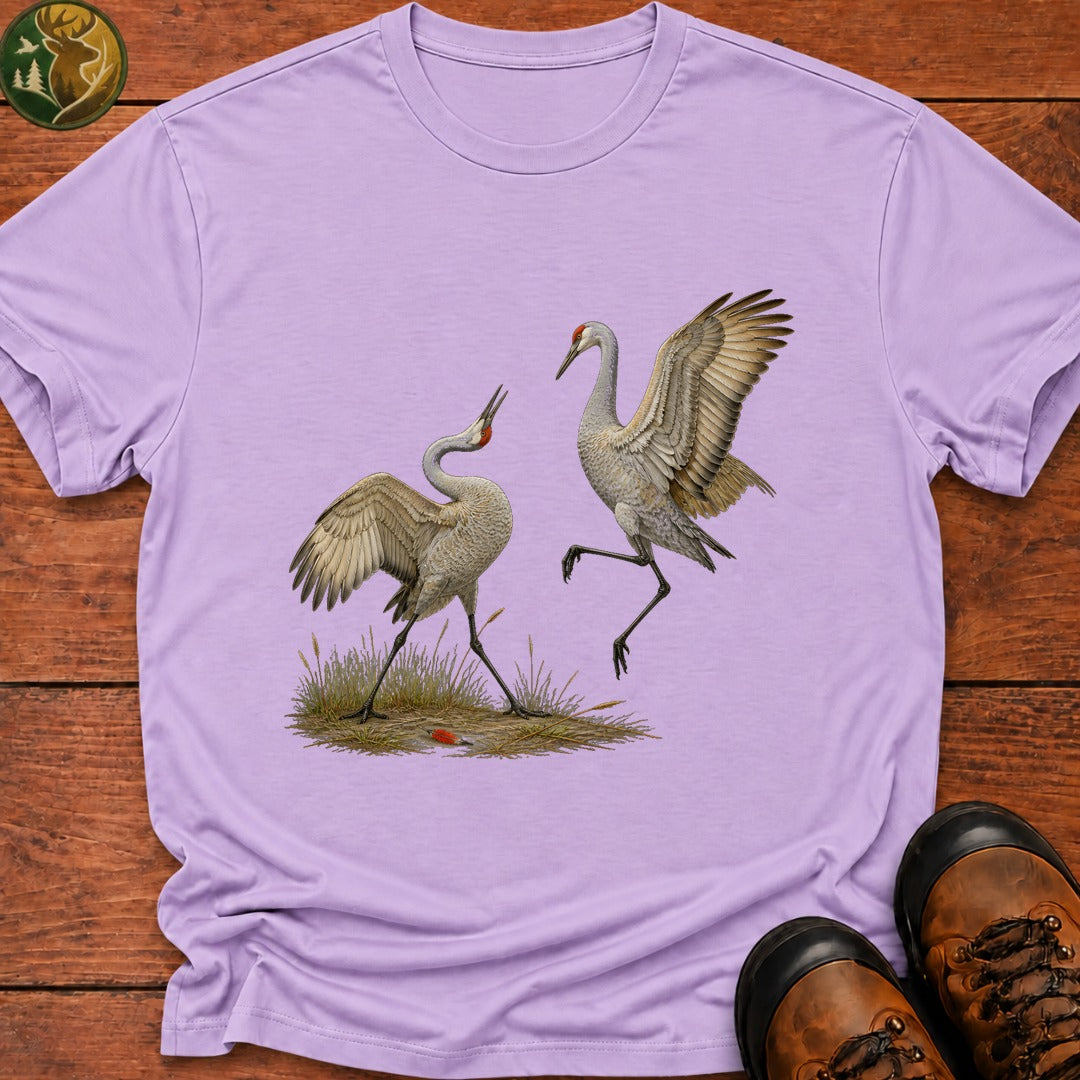 Crane Courtship Dance T Shirt - Orchid