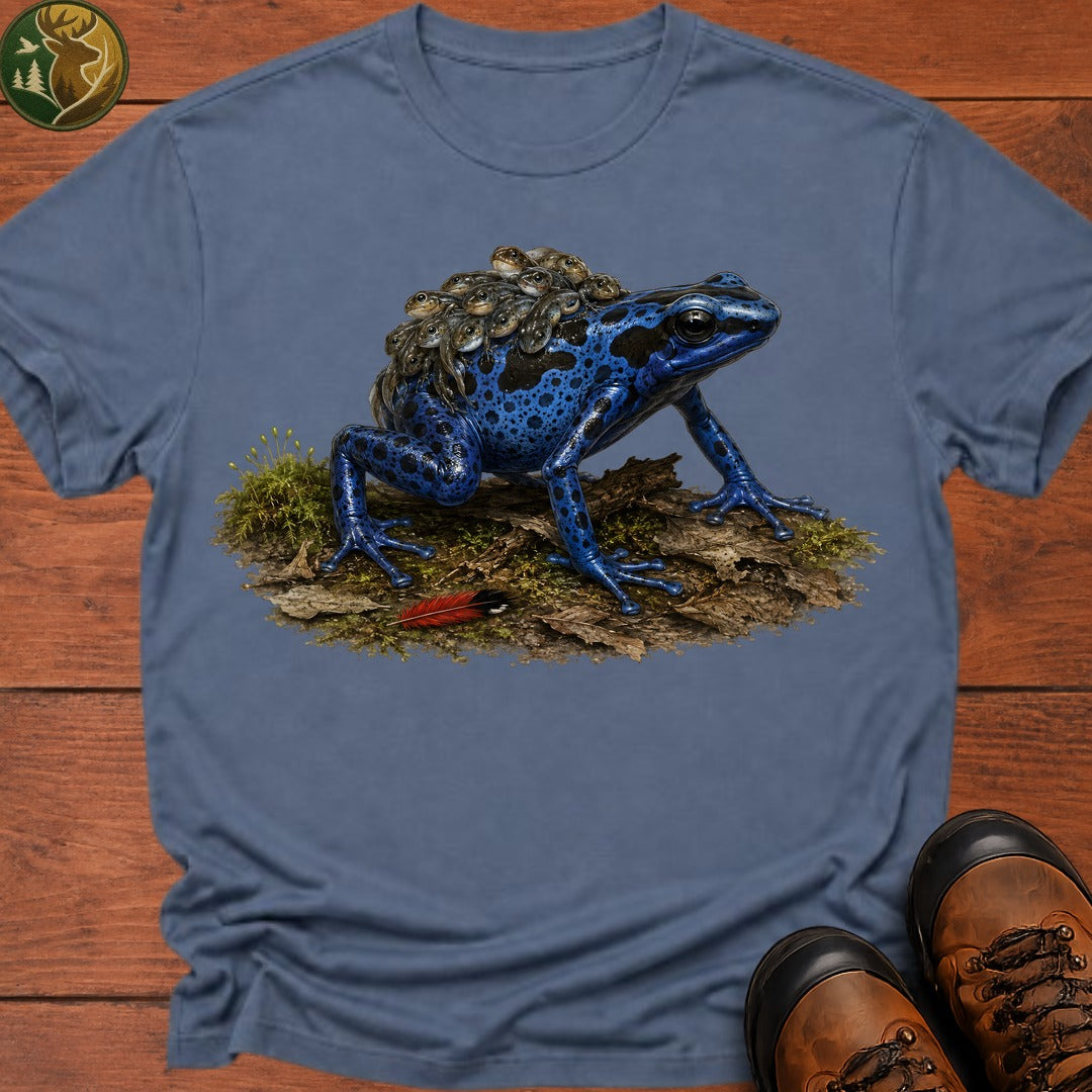 Dart Frog With Tadpoles T Shirt - Blue Jean