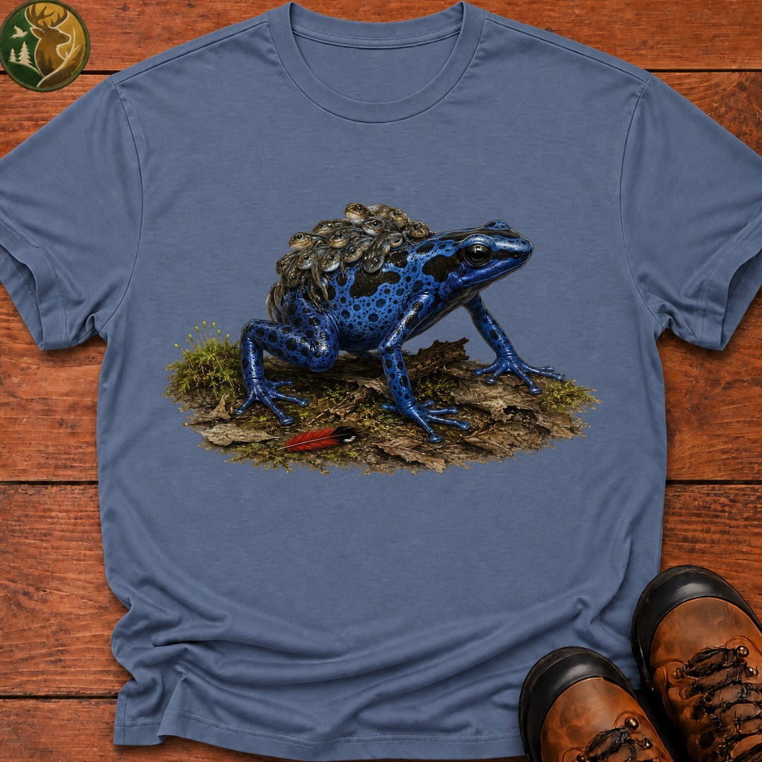 Dart Frog With Tadpoles T Shirt - Blue Jean