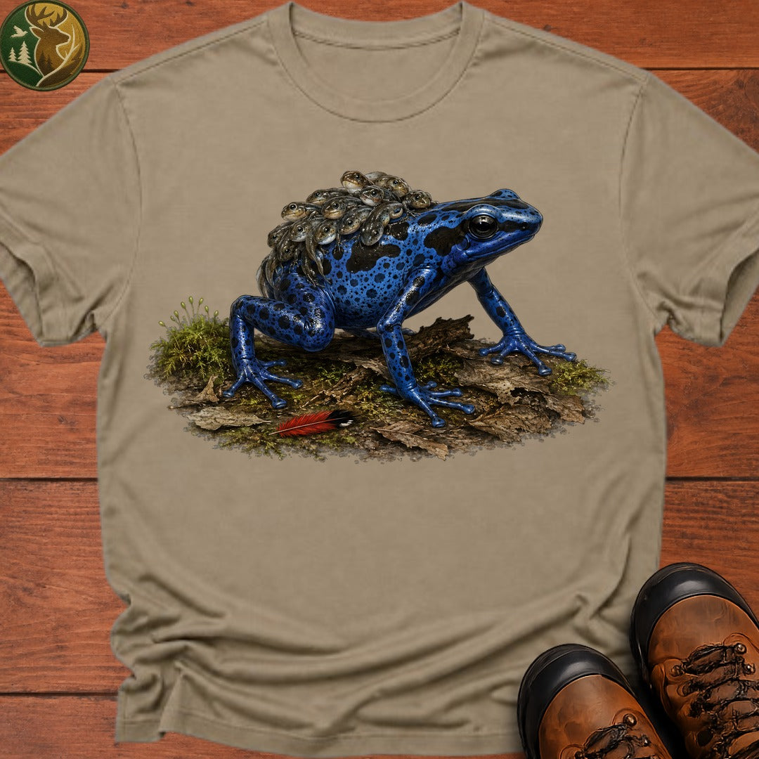 Dart Frog With Tadpoles T Shirt - Khaki