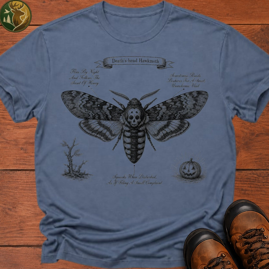 Deaths Head Hawkmoth Halloween T Shirt - Blue Jean