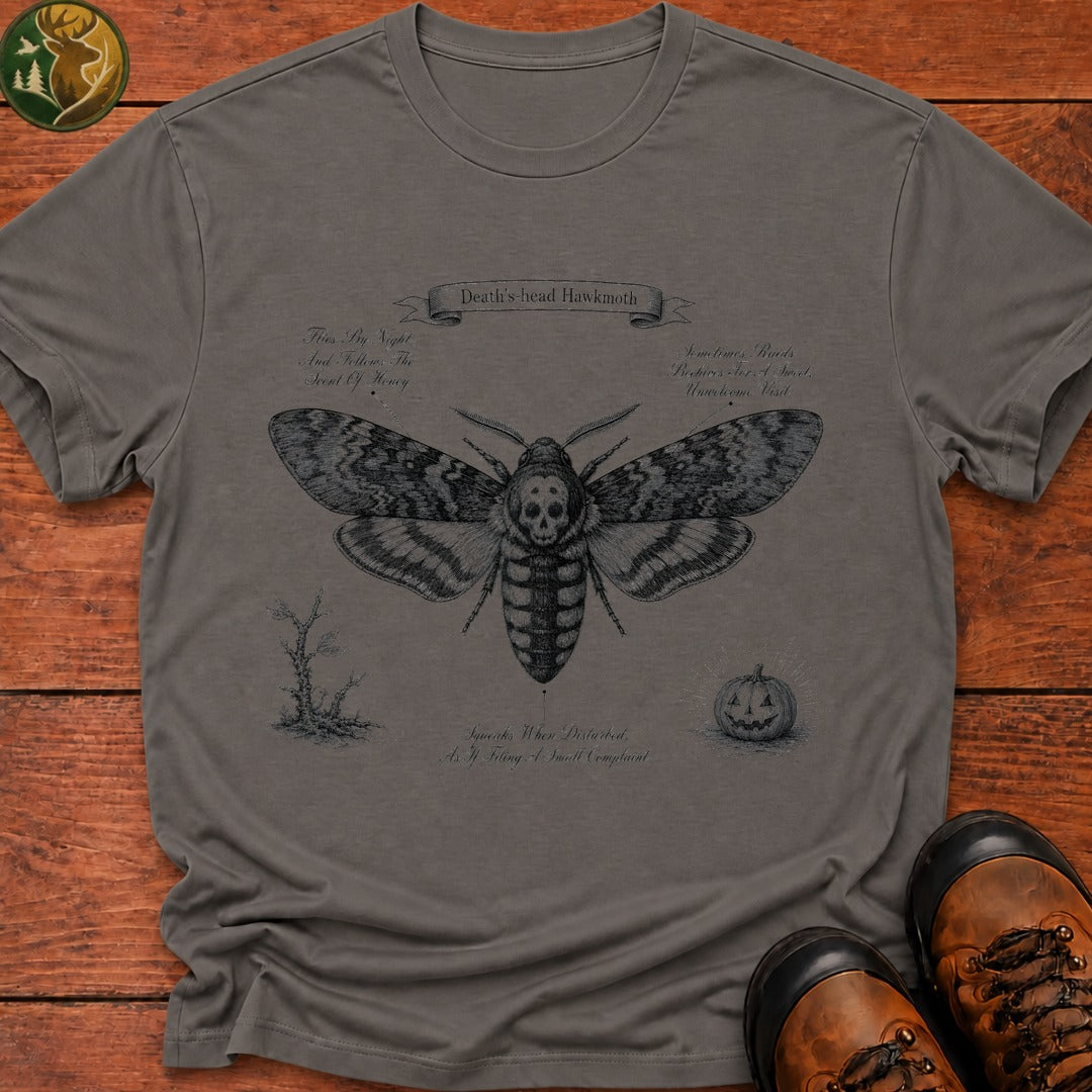 Deaths Head Hawkmoth Halloween T Shirt - Grey