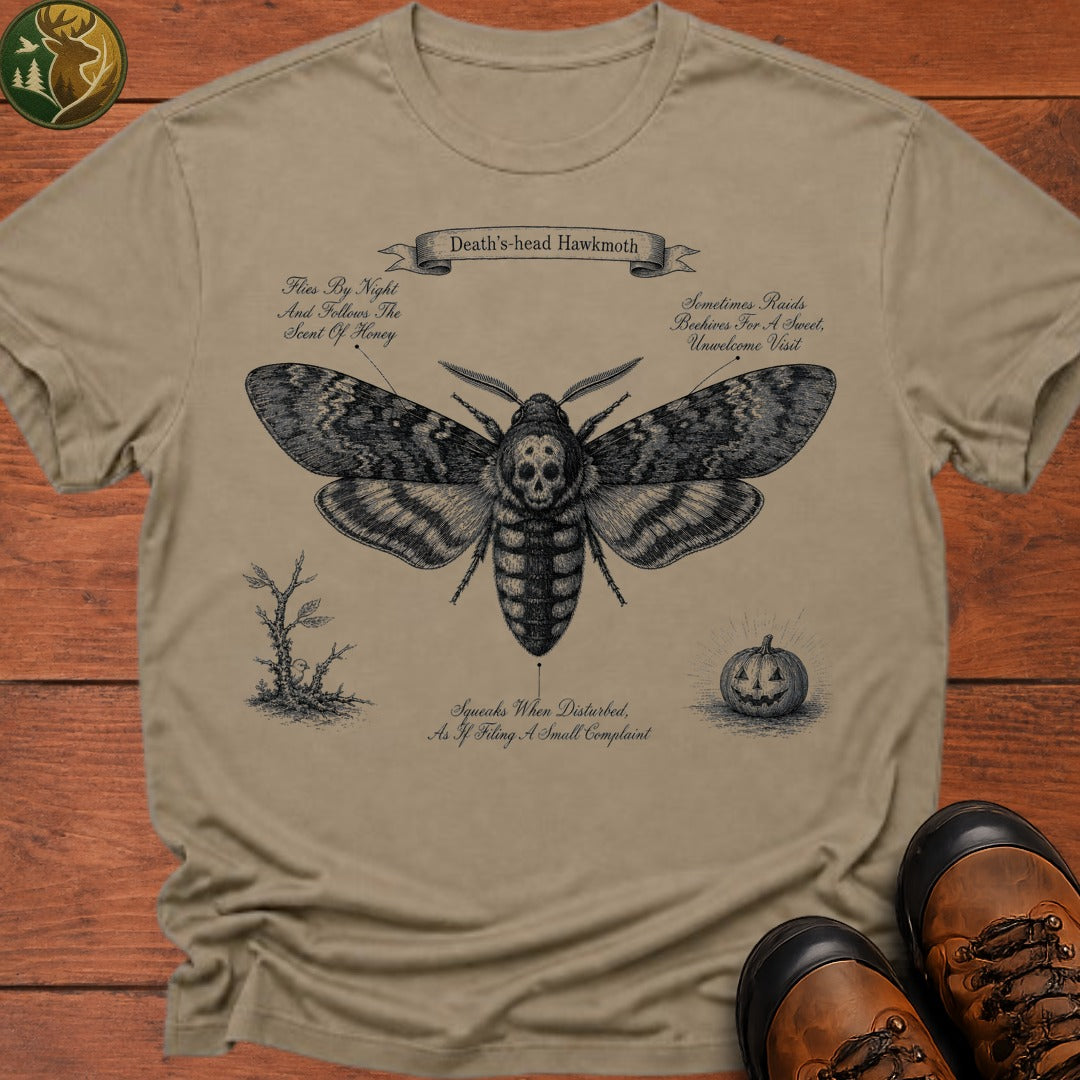 Deaths Head Hawkmoth Halloween T Shirt - Khaki