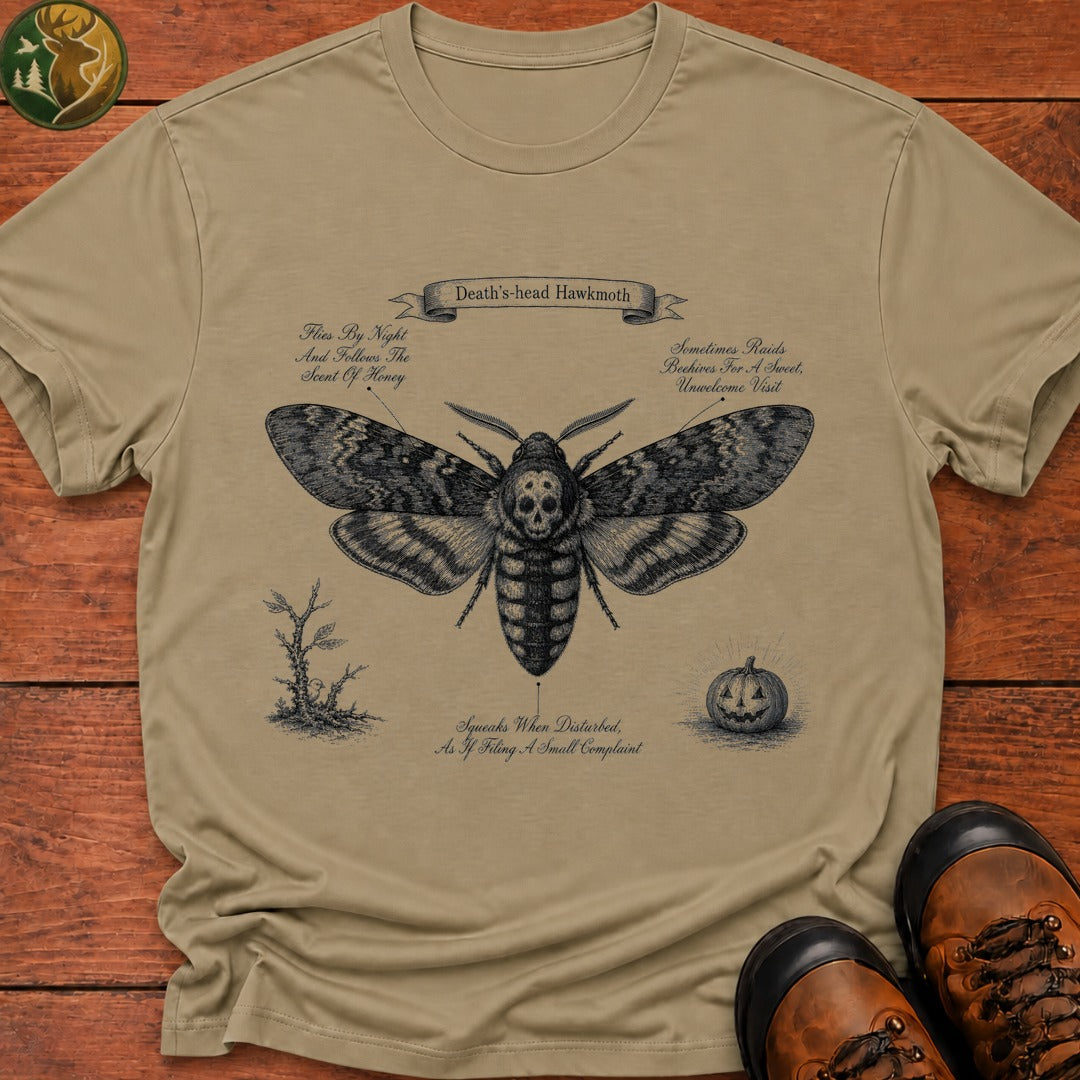 Deaths Head Hawkmoth Halloween T Shirt - Khaki
