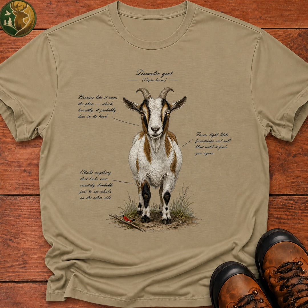 Domestic Goat Field Guide T Shirt - Khaki
