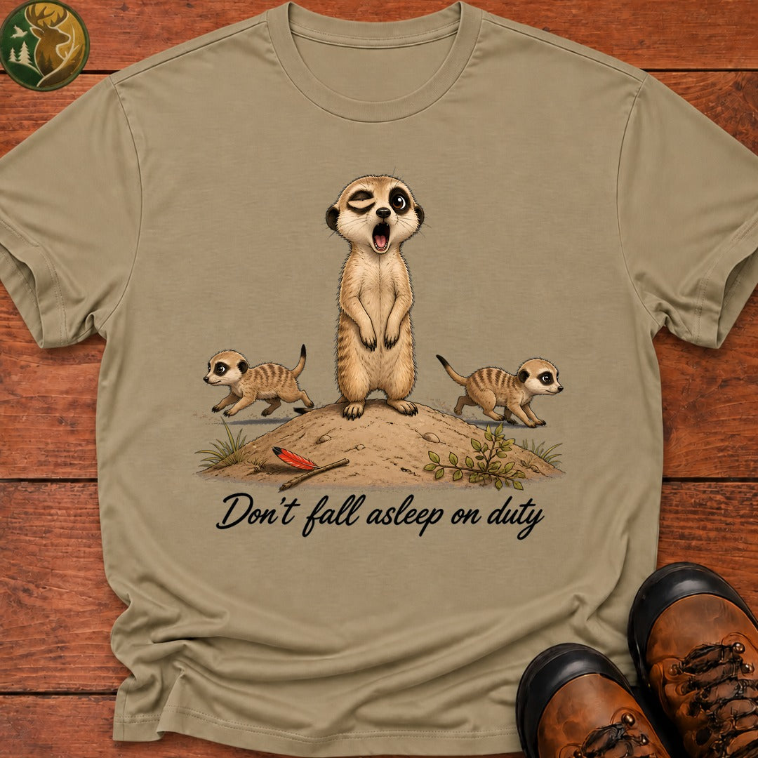 Don'T Fall Asleep On Duty T Shirt - Khaki