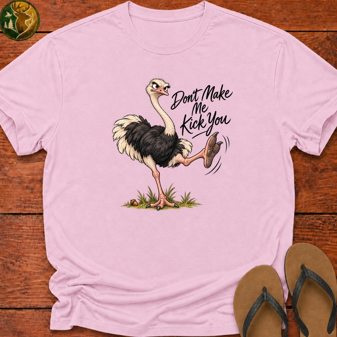 Don't Make Me Kick You Kids T-Shirt - Light Pink