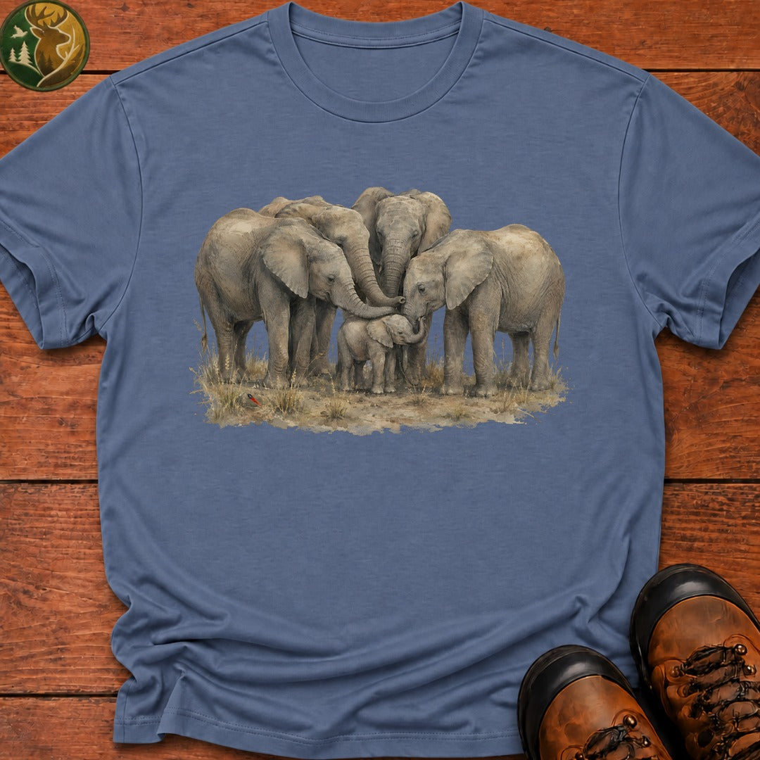 Elephant Matriarchy T Shirt - Blue Jean