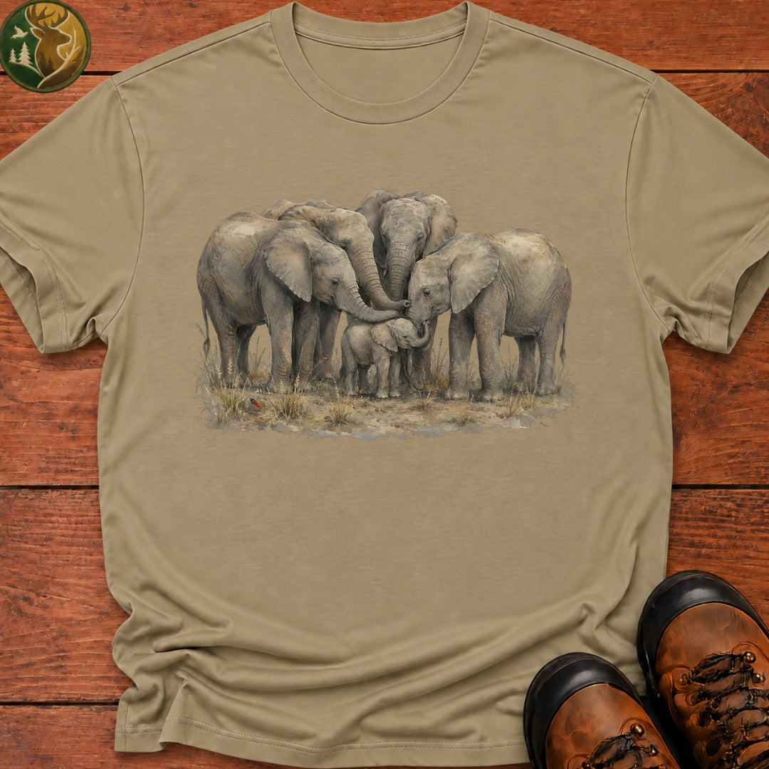 Elephant Matriarchy T Shirt - Khaki