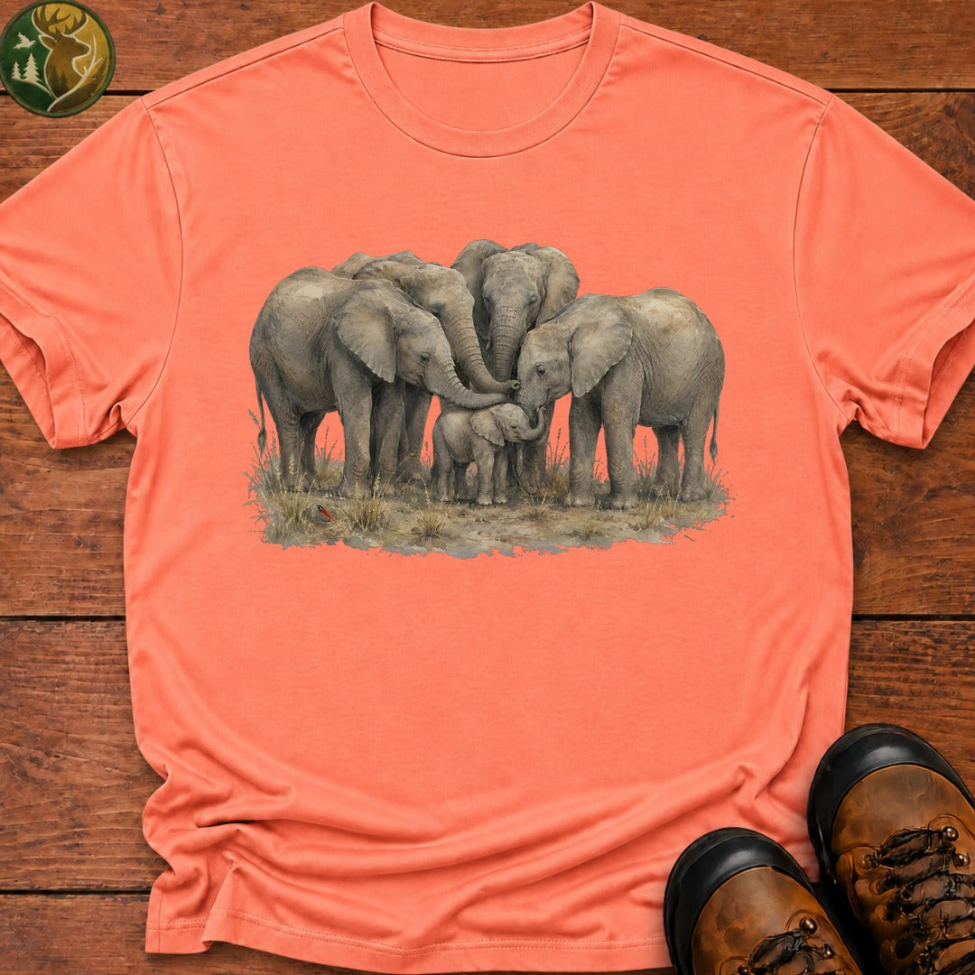 Elephant Matriarchy T Shirt - Melon