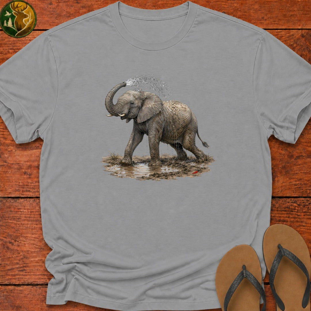 Elephant Mud Bath Kids T-Shirt - Sport Grey