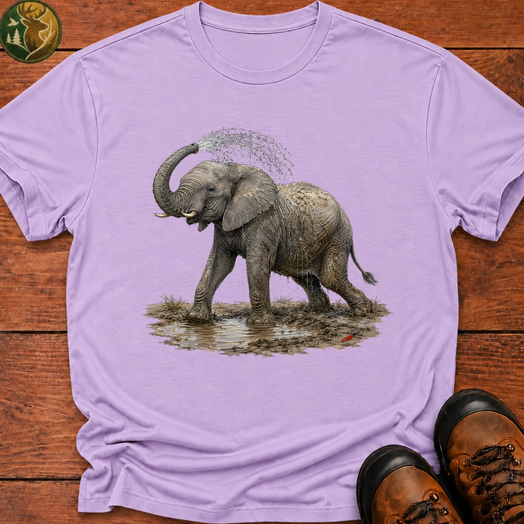 Elephant Mud Bath T Shirt - Orchid