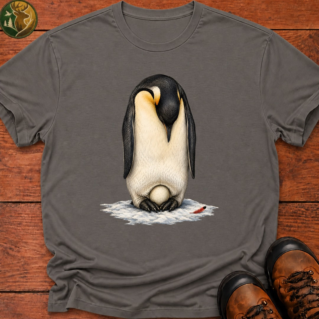 Emperor Penguin Dad T Shirt - Grey