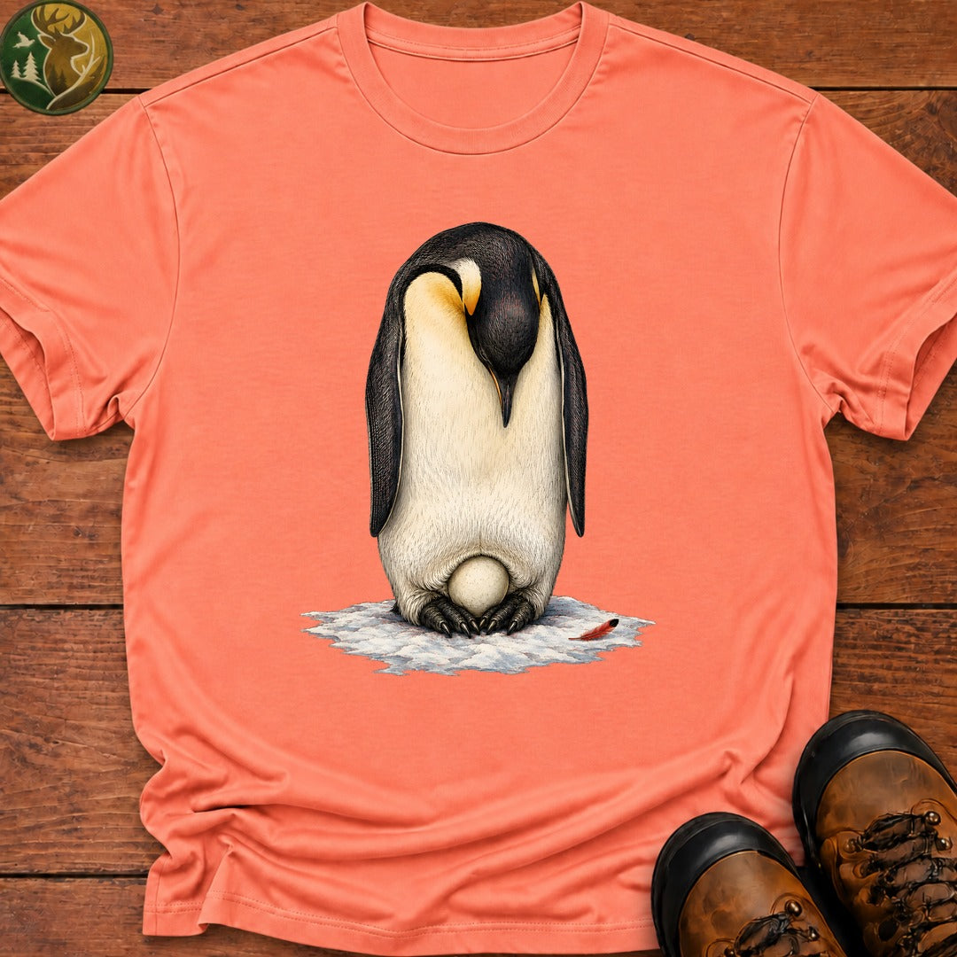 Emperor Penguin Dad T Shirt - Melon