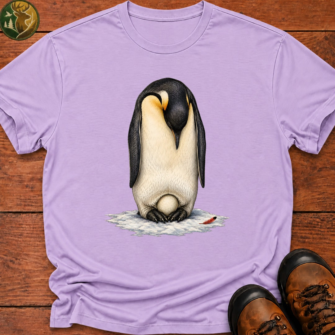 Emperor Penguin Dad T Shirt - Orchid
