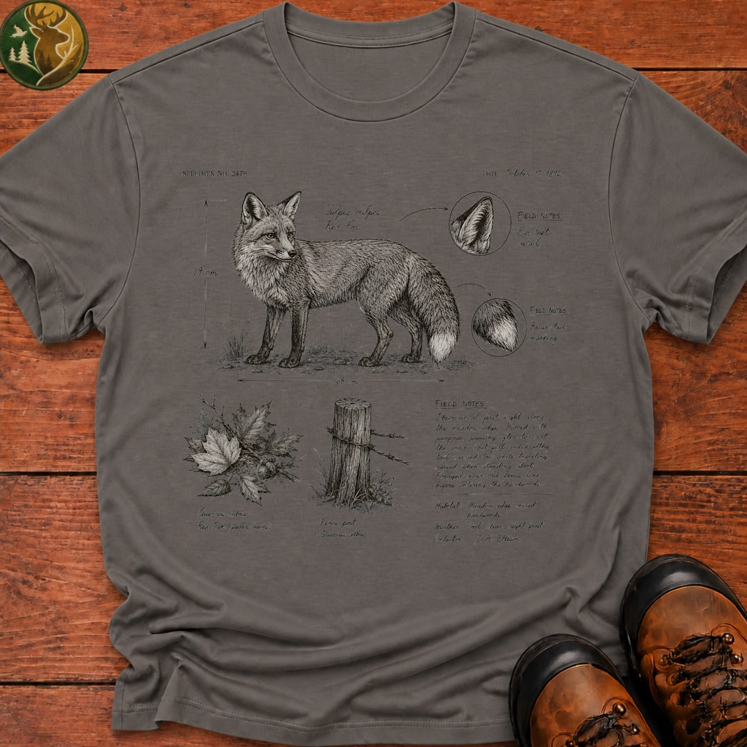 Fox Field Notes T Shirt - Grey