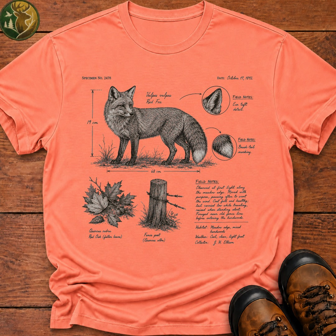 Fox Field Notes T Shirt - Melon