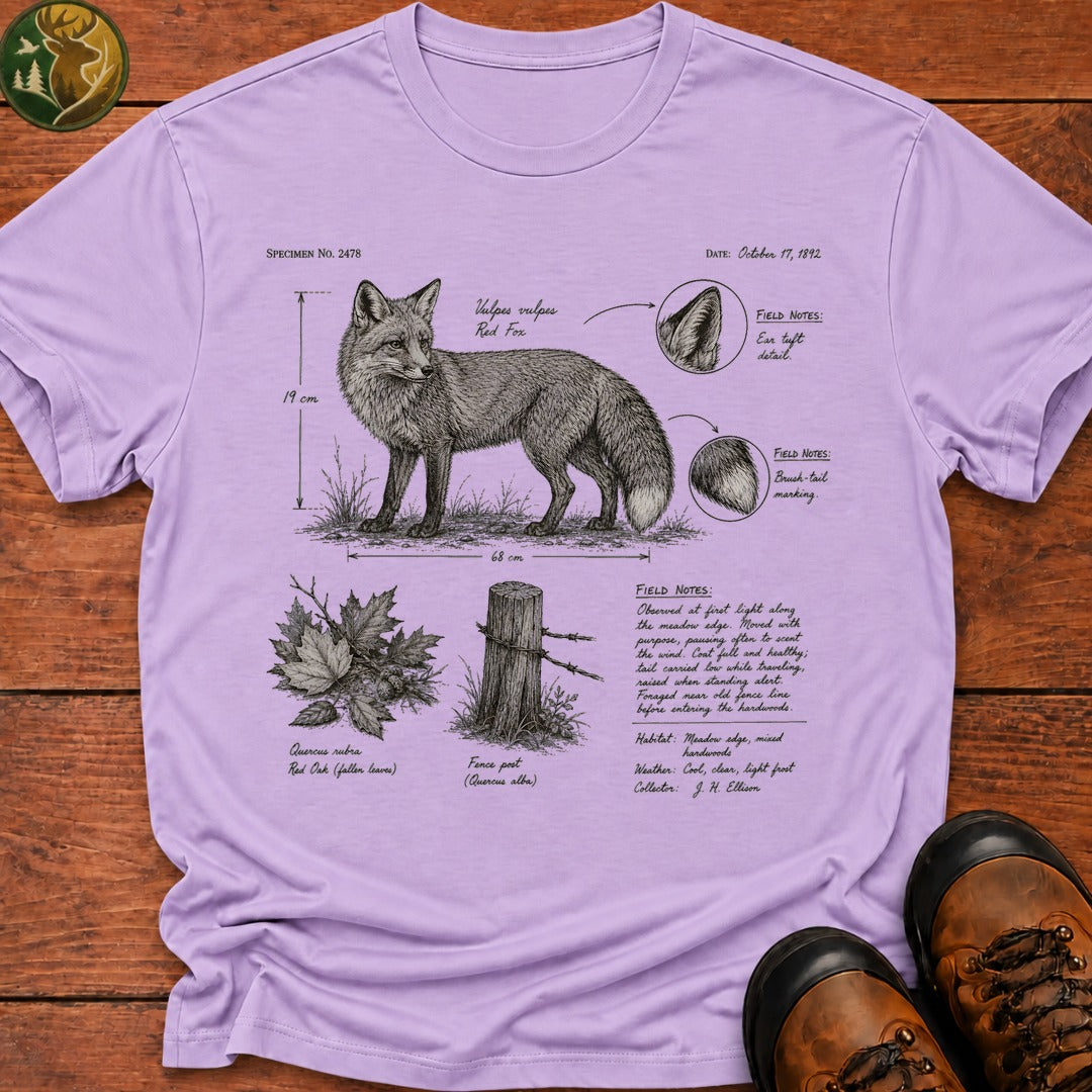 Fox Field Notes T Shirt - Orchid