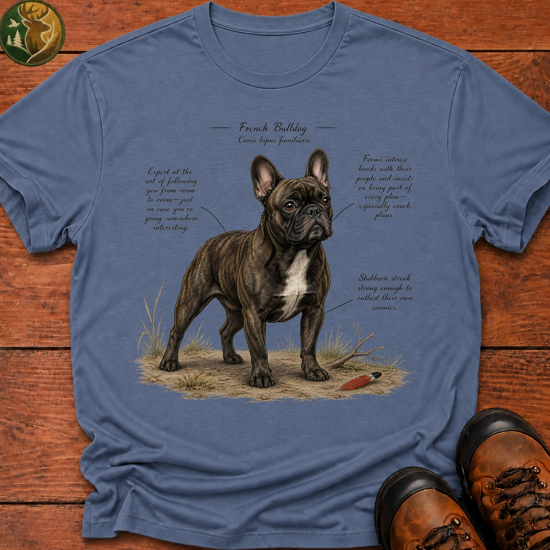French Bulldog Field Guide T-Shirt - Blue Jean