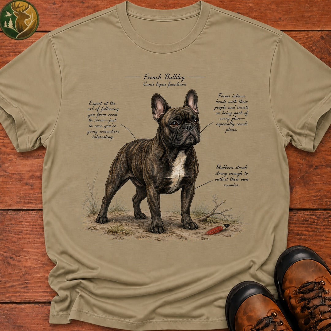 French Bulldog Field Guide T-Shirt - Khaki