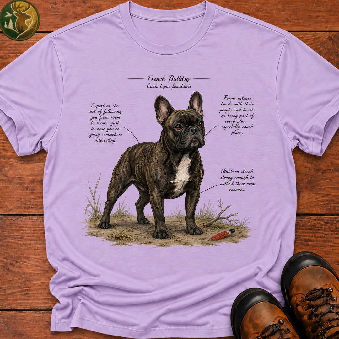French Bulldog Field Guide T-Shirt - Orchid